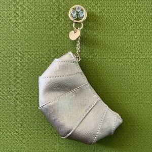 *SOLD* Gold Croissant Clip on Pouch Keychain